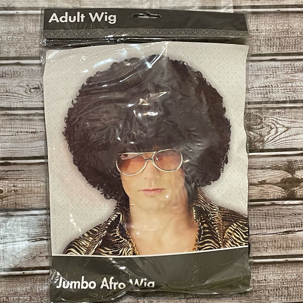 Jumbo Afro Wig and Sunglasses for Adult Halloween Costume